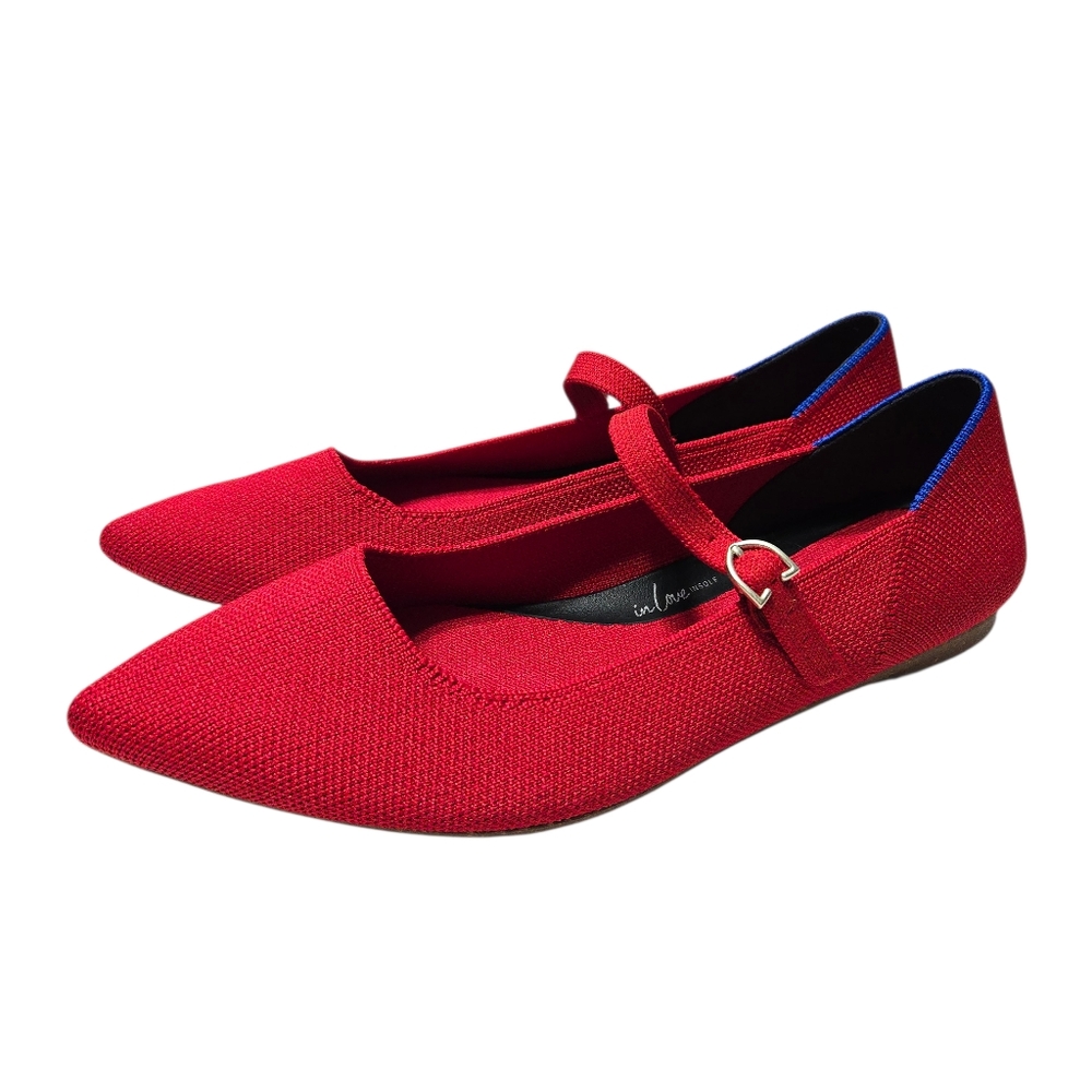 Rothy's The Point Mary Jane II Red